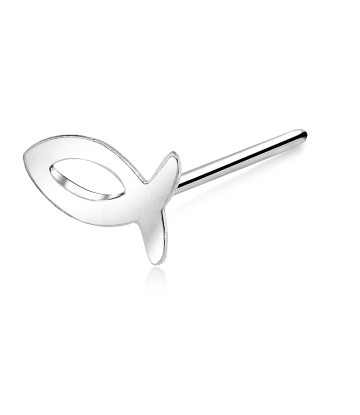 Hollow Fish Straight Nose Stud Silver NSKA-131